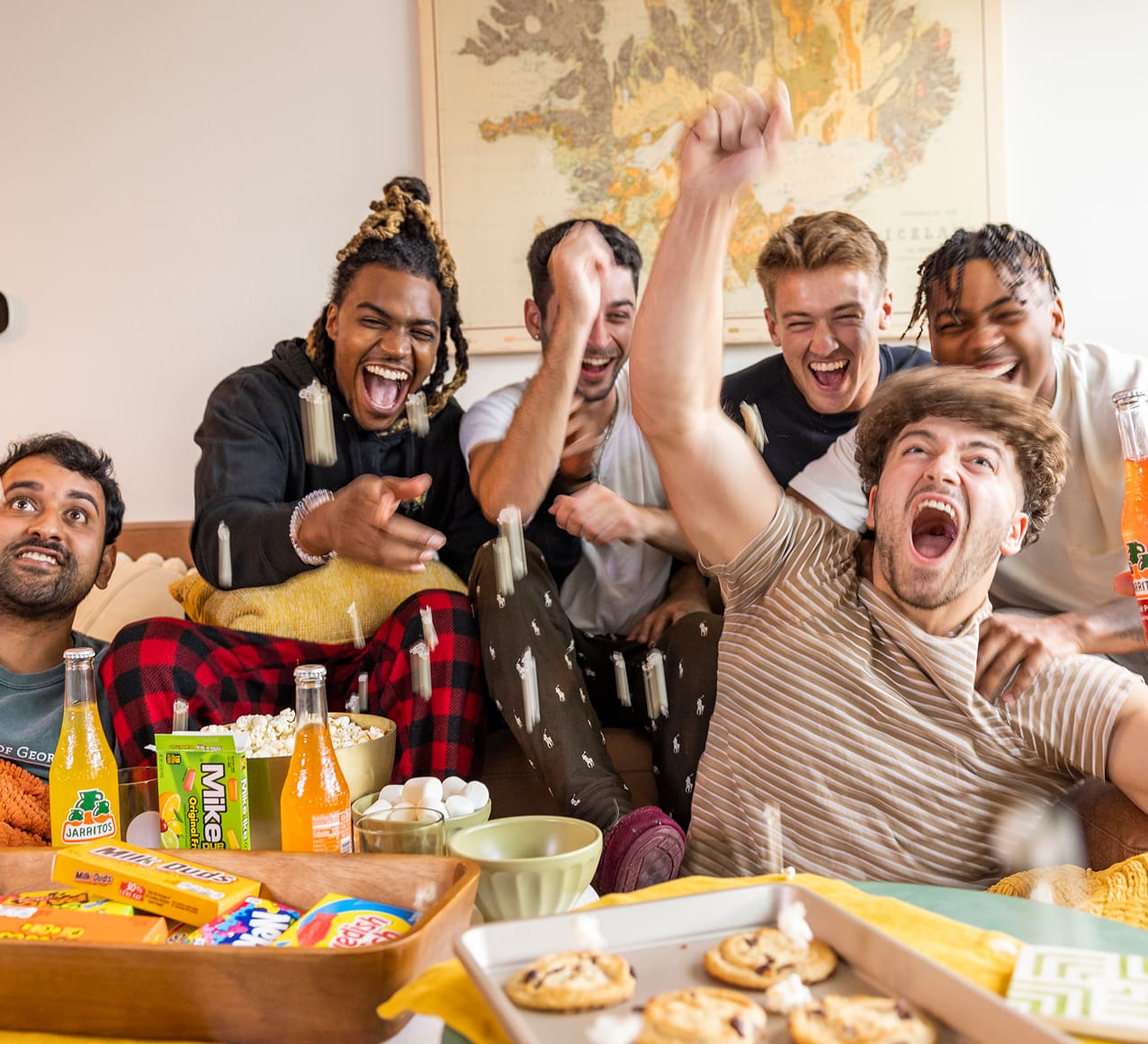 a group of friends celebrating together