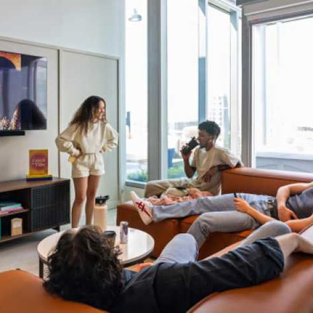 young adults relaxing at home