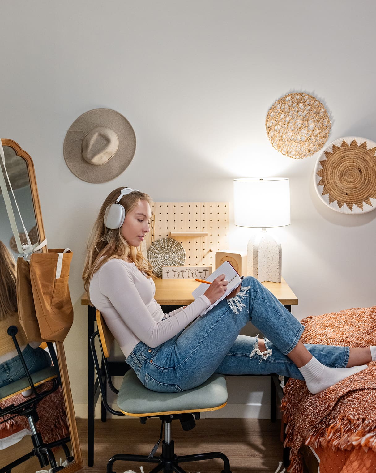 young woman studying